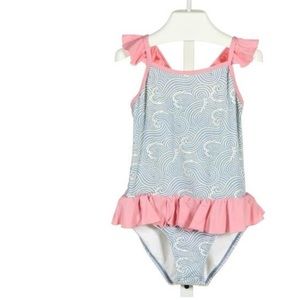 Beaufort Bonnett Company Swimsuit One Piece blue and pink size 6-12 months NWT